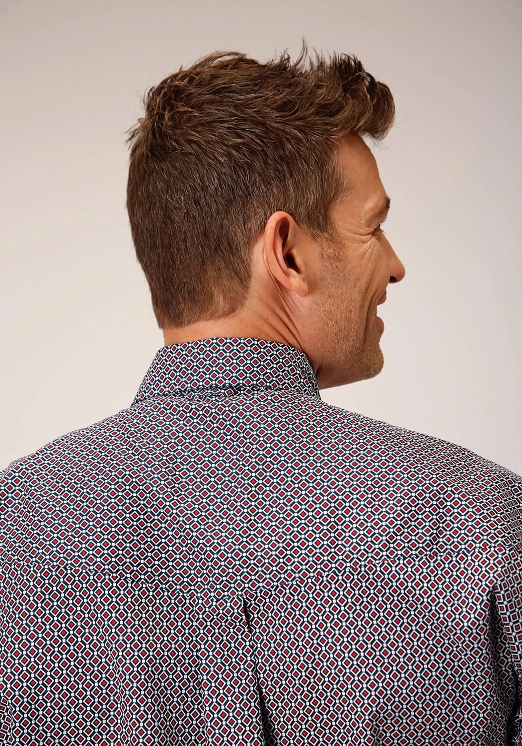 Roper Mens Classic Geo Blue 100% Cotton L/S Shirt mix and match