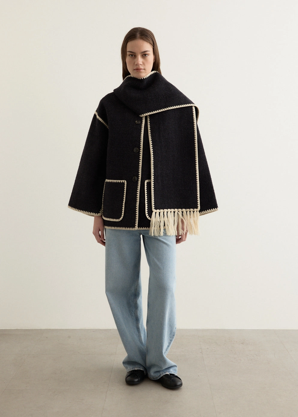 Embroidered Scarf Jacket Active Urban Layer