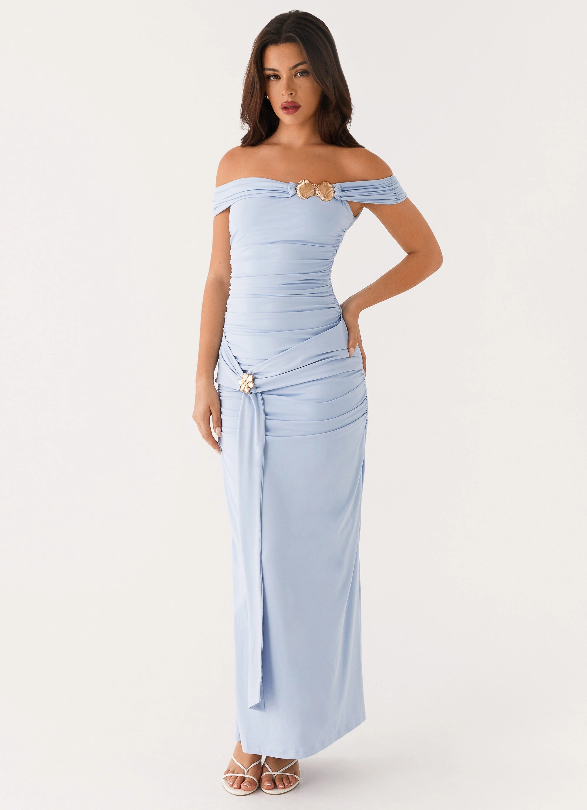 Majorly Maxi Dress - Blue Smooth Detail