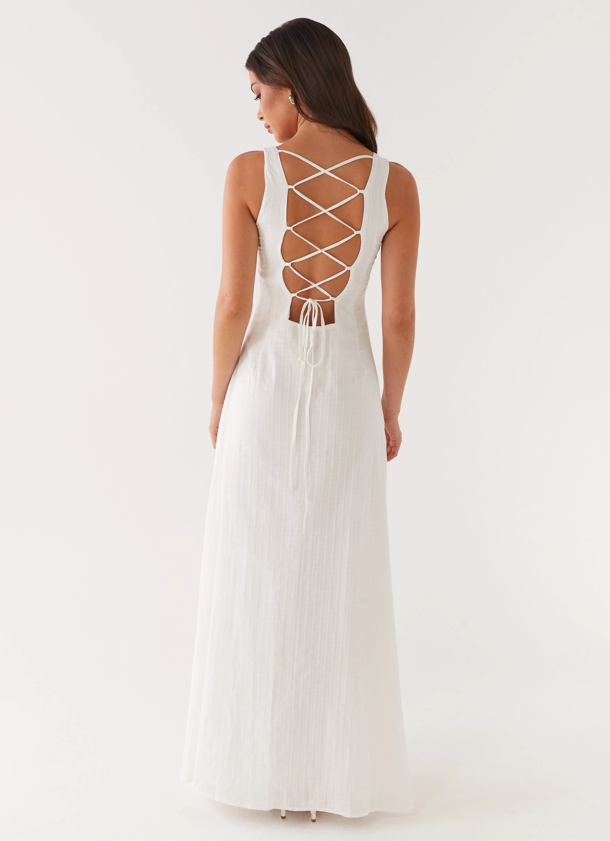 Maloney Maxi Dress - White UV-Resistant Chain-Detail