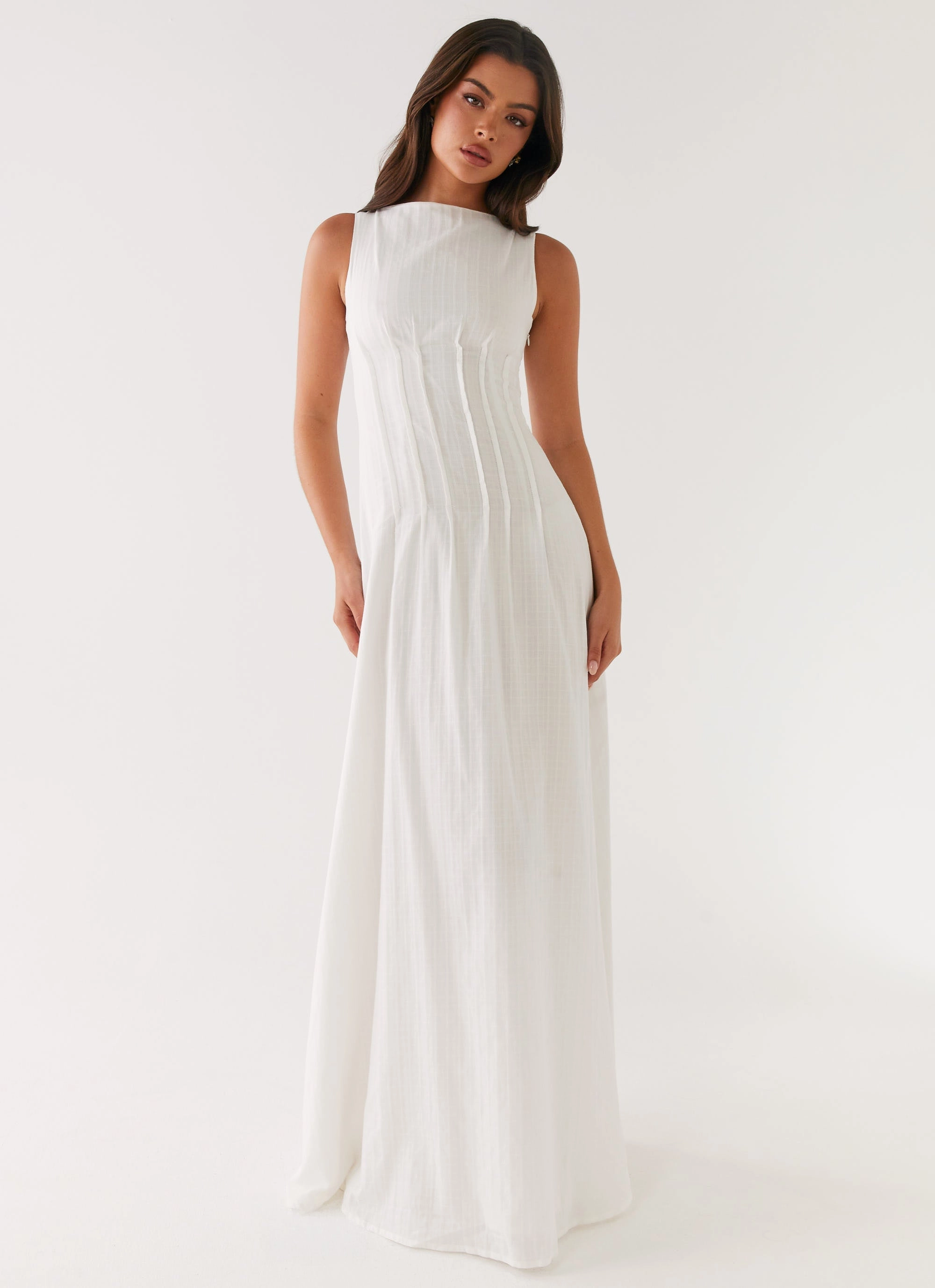 Work-Ready Look Blush Glow Maloney Maxi Dress - White