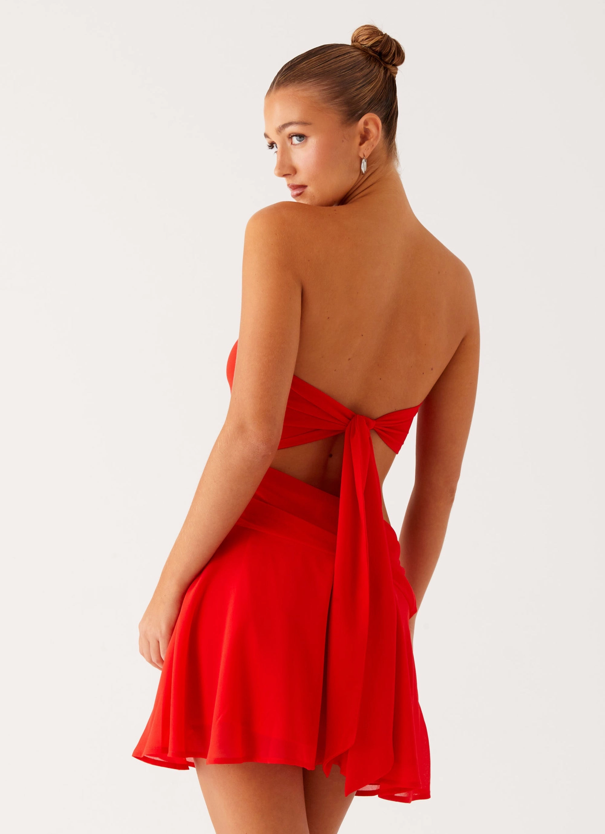 Pastel Sky Studio Style Marbella Mini Dress - Red