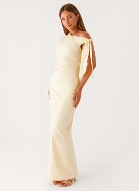 Ruched-Detail Modern Movement Marella Maxi Dress - Yellow