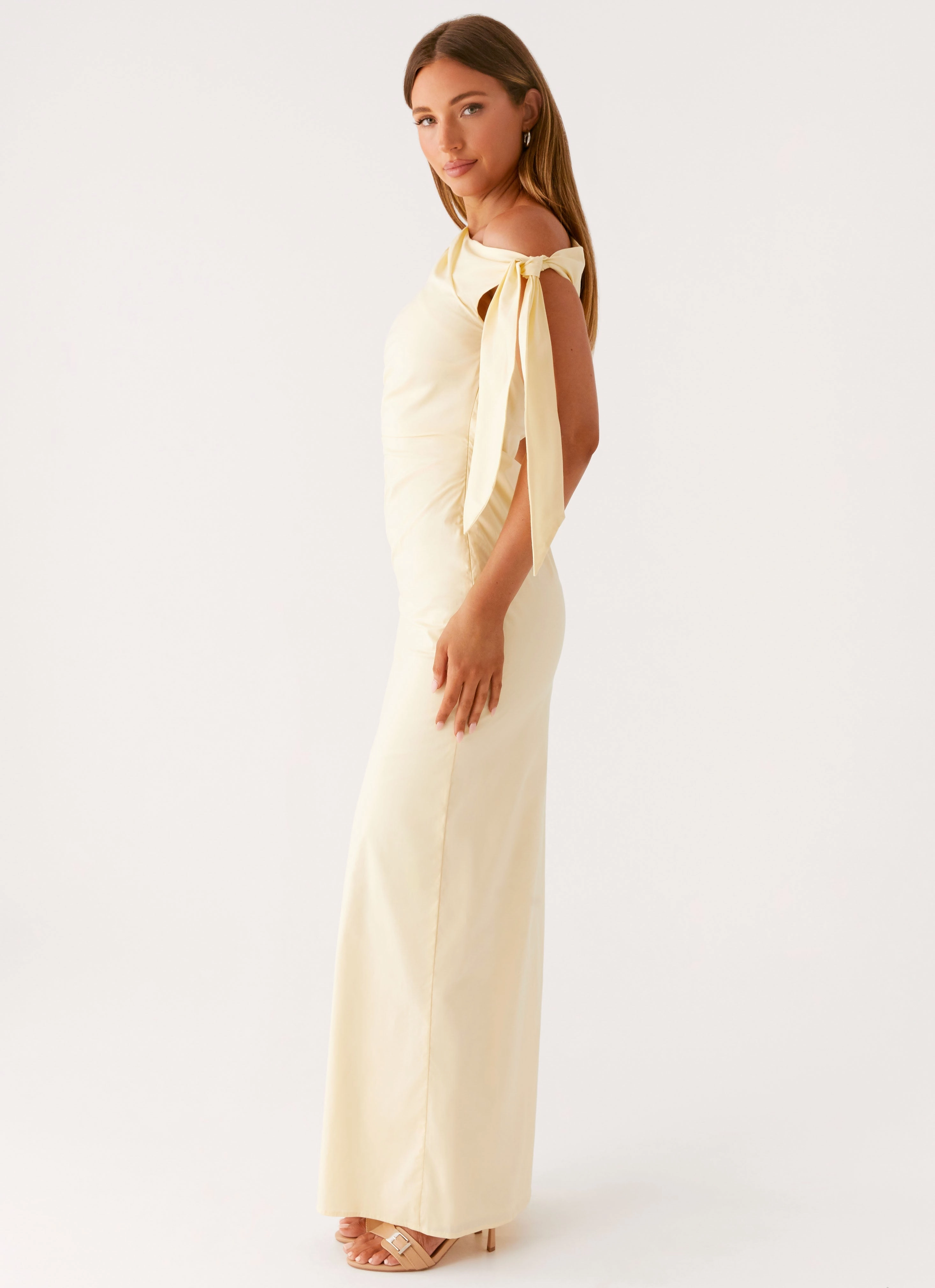Basic Mood Long Sleeve Marella Maxi Dress - Yellow