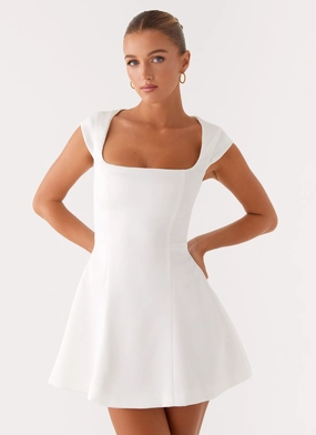Flowy summer gown Subtle Comfort Maryjane Mini Dress - White