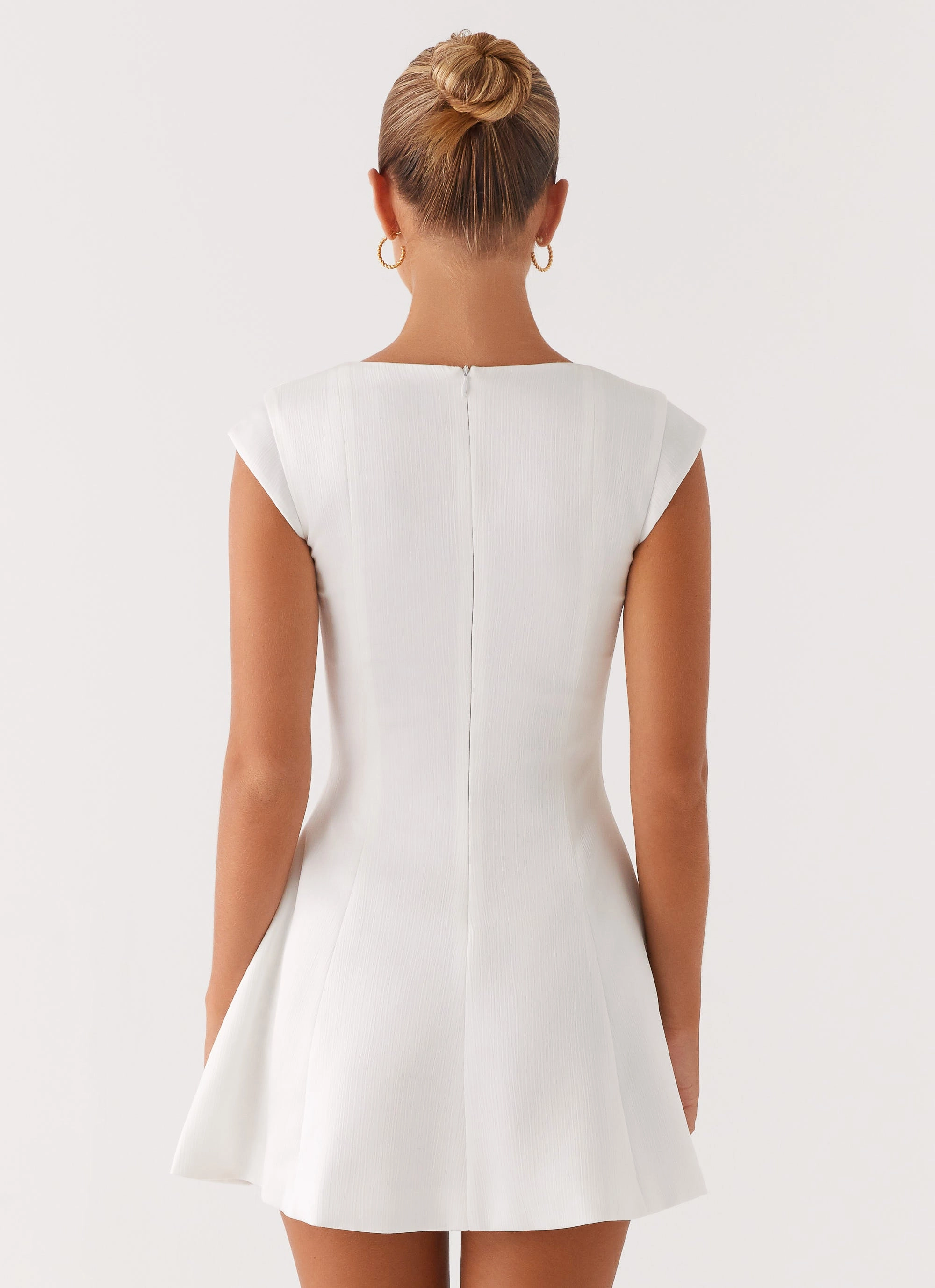 Maryjane Mini Dress - White SmoothEdgeFinish Elastic-Waist