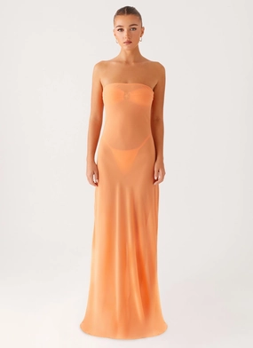 Balanced Light Mattie Strapless Maxi Dress - Orange