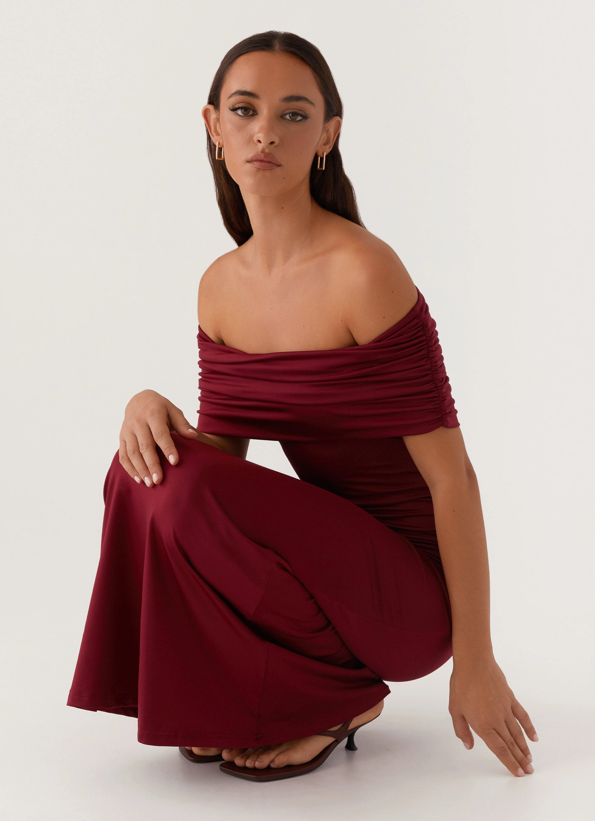 Rural Charm Maude Maxi Dress - Maroon