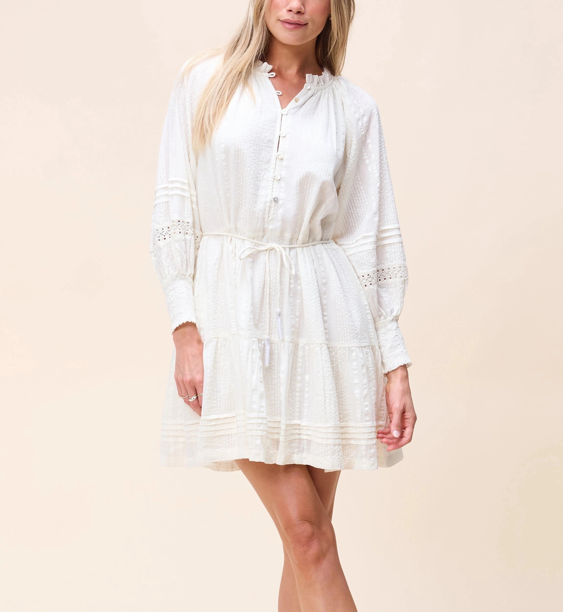 Relax Style Meadow Mini Dress | Ivory