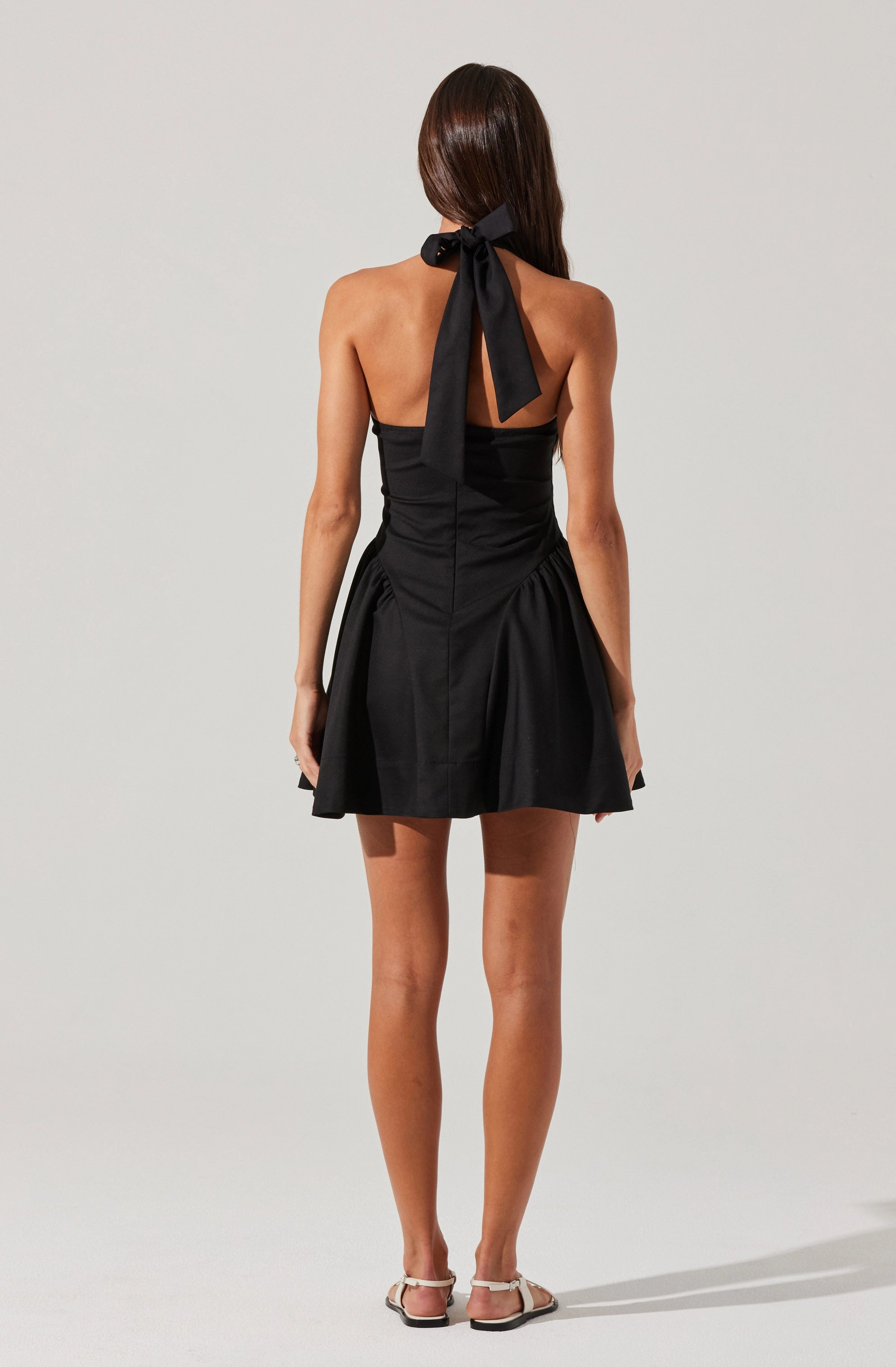 Meana Dress in Black Square-Neck