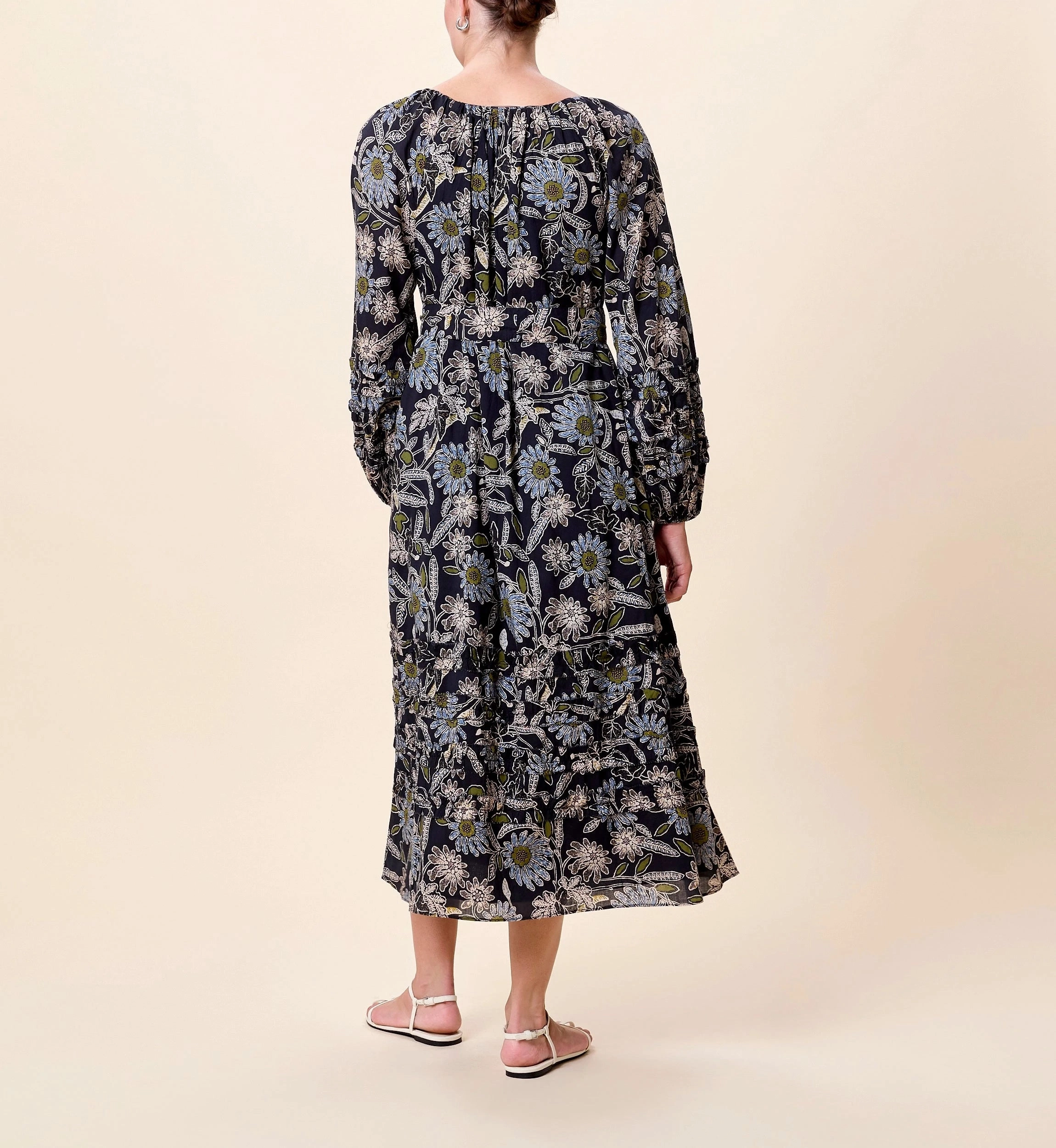 Melinda Midi Dress | Dark Magnolia Back Glow Sweetheart-Neck