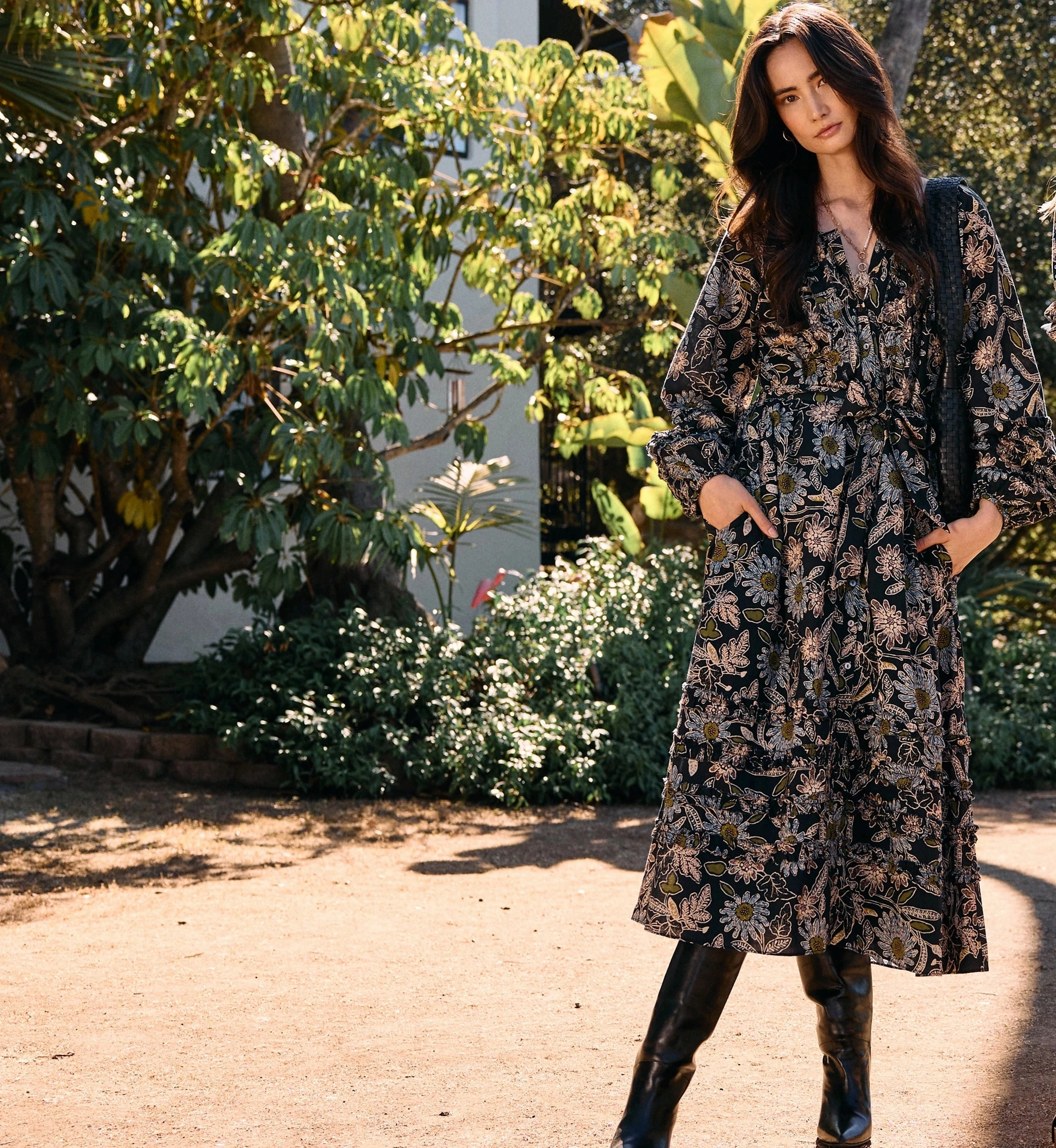 Jewel-Tone Melinda Midi Dress | Dark Magnolia