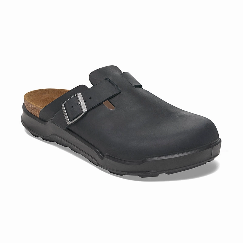 Simple Look Easy on off Men's Boston Rugged Black Oiled Leather