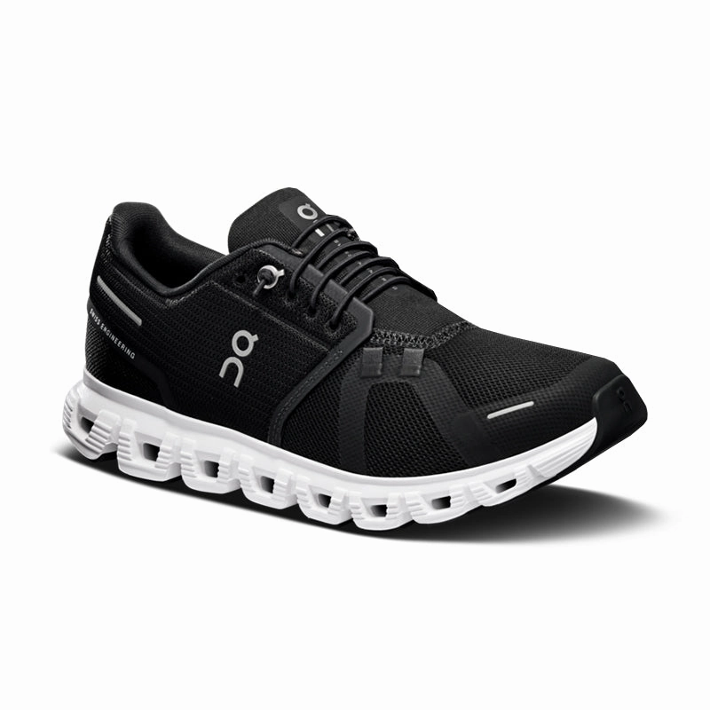 Men's Cloud 6 Black/White running in a ravine area shoes foot - stability running shoes