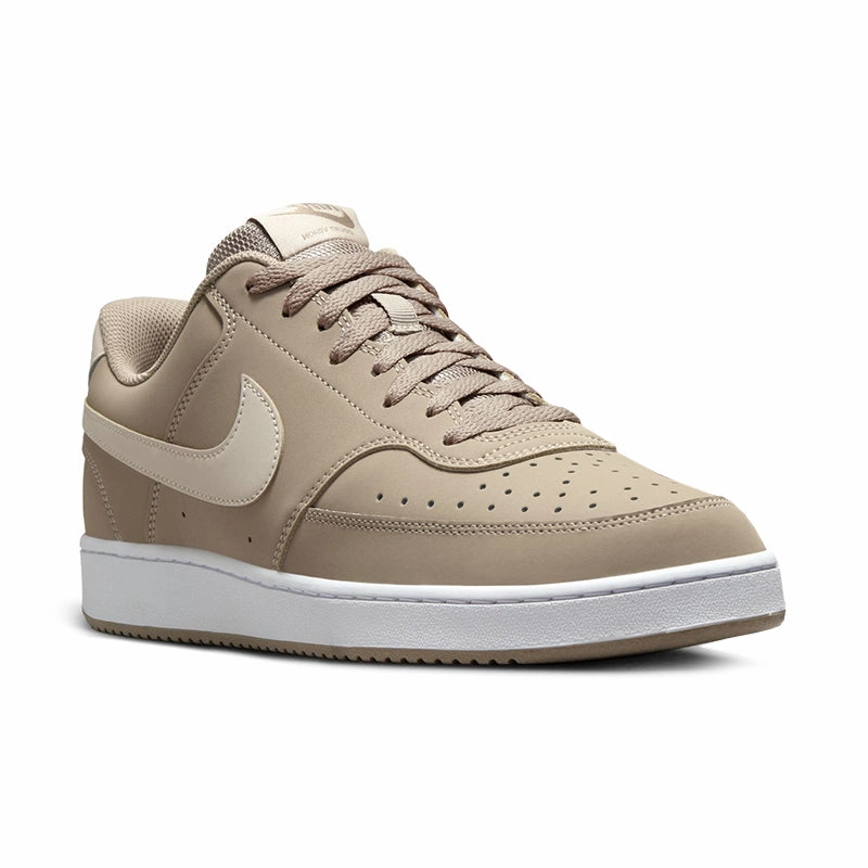 Stitch Free Construction Ventilation Perforation System Men's Court Vision Low Khaki/Sanddrift/White