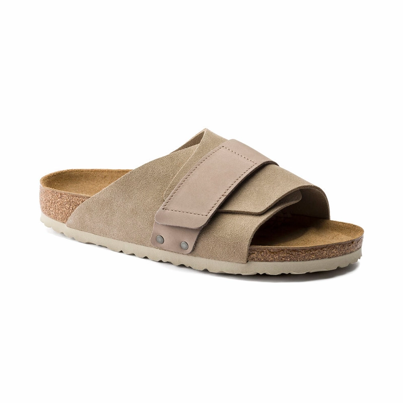 Water Resistant Sandals Men's Kyoto Taupe Suede