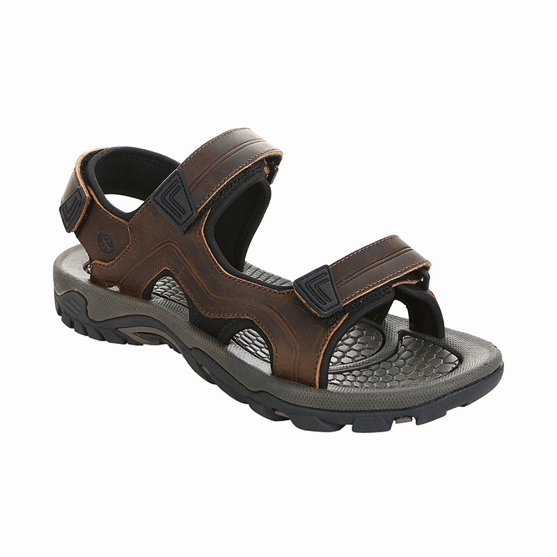 Men's River Run Dark Brown Low Profile Footbed Design