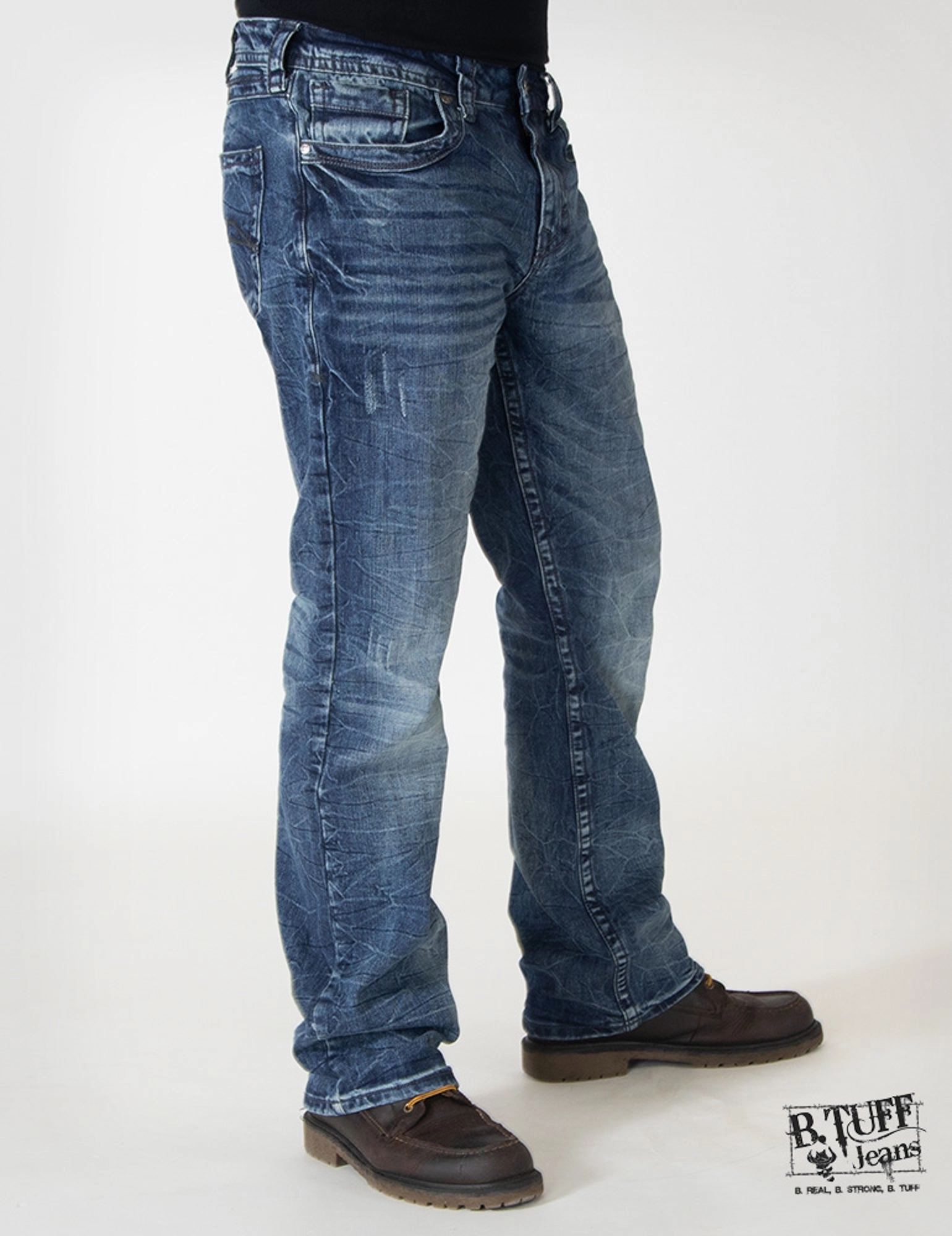 Mens Medium Wash Cotton Blend Jeans Overdrive Rainy Day Winter Warmth Autumn Days Fashion Focus