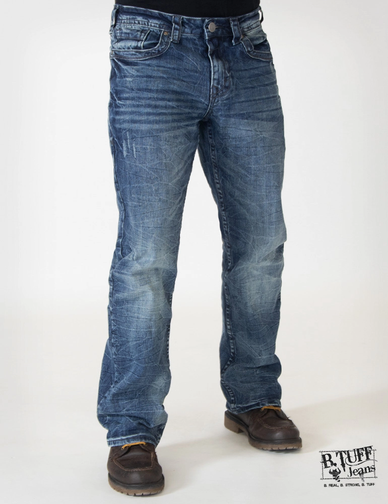 Minimalist Style Chill Outfit Mens Medium Wash Cotton Blend Jeans Overdrive