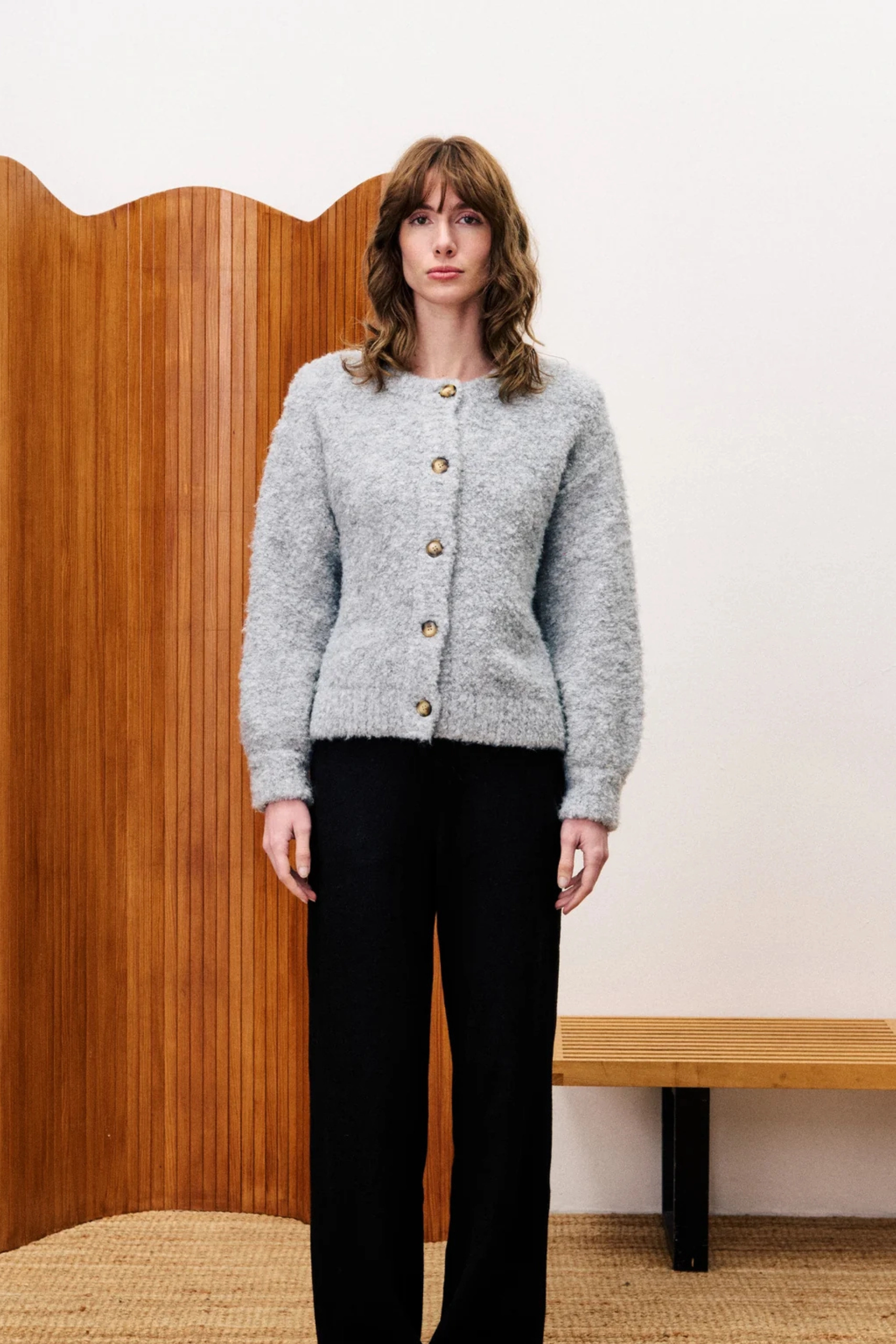 FRNCH Selkirk Cardigan - Grey Smart Wear