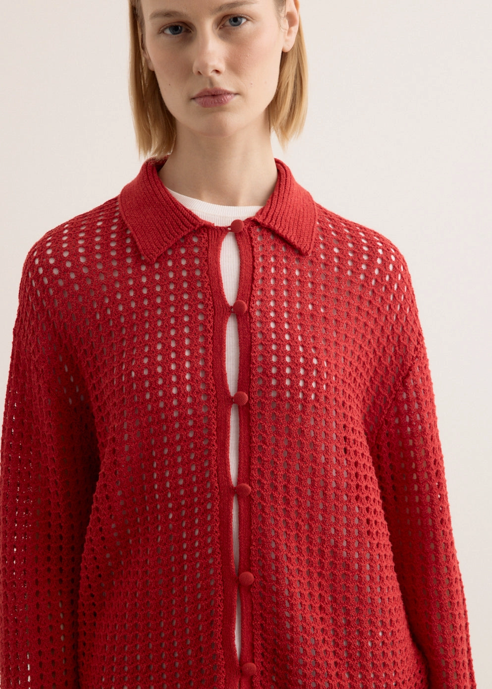 Khloe Cardigan Sleek Surface Biodegradable material