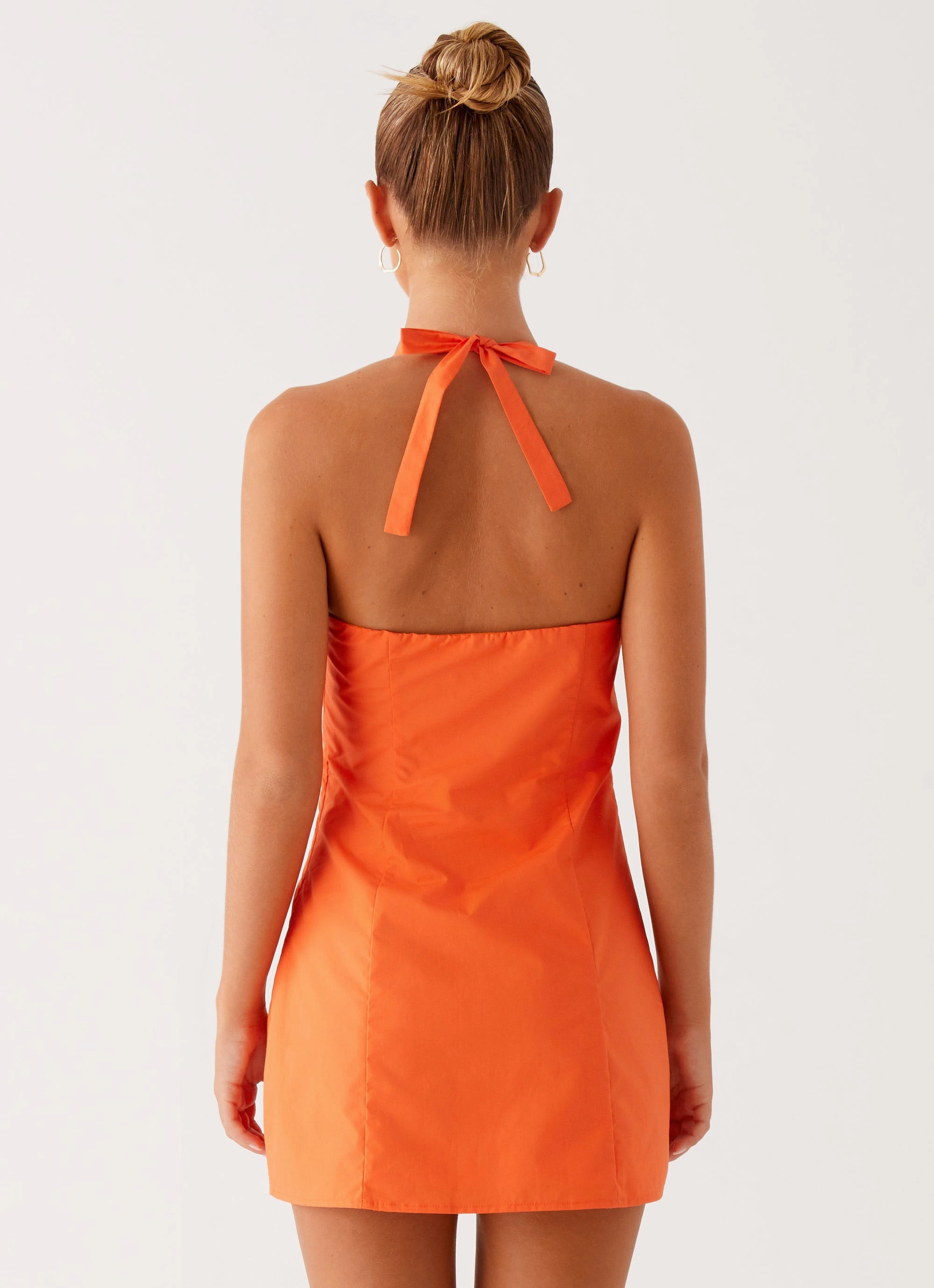 Contessa Halter Mini Dress - Orange Perfect Style Wear Casual Smart