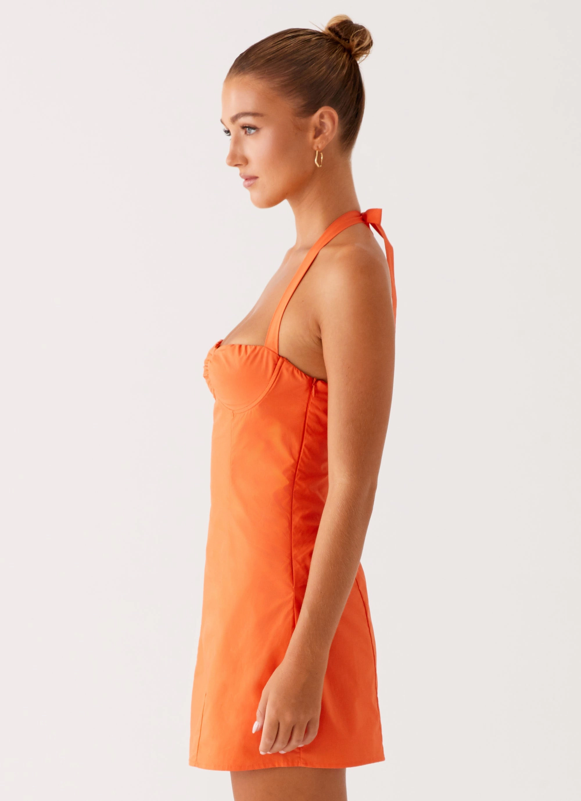 Slim Shape Soft Glide Contessa Halter Mini Dress - Orange