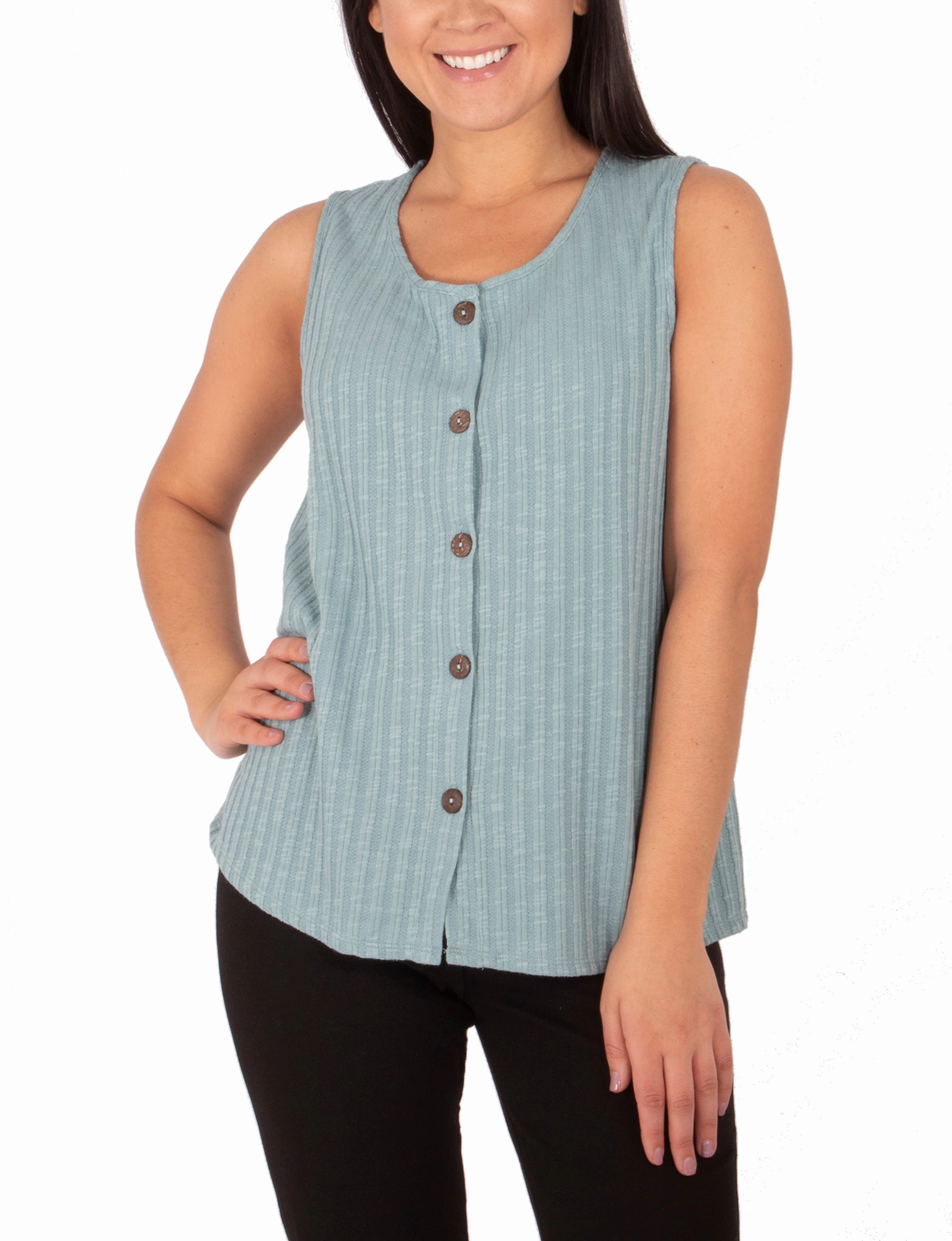 Sleeveless Button Front Top GarmentSpecific Storage Solutions Modern Layer