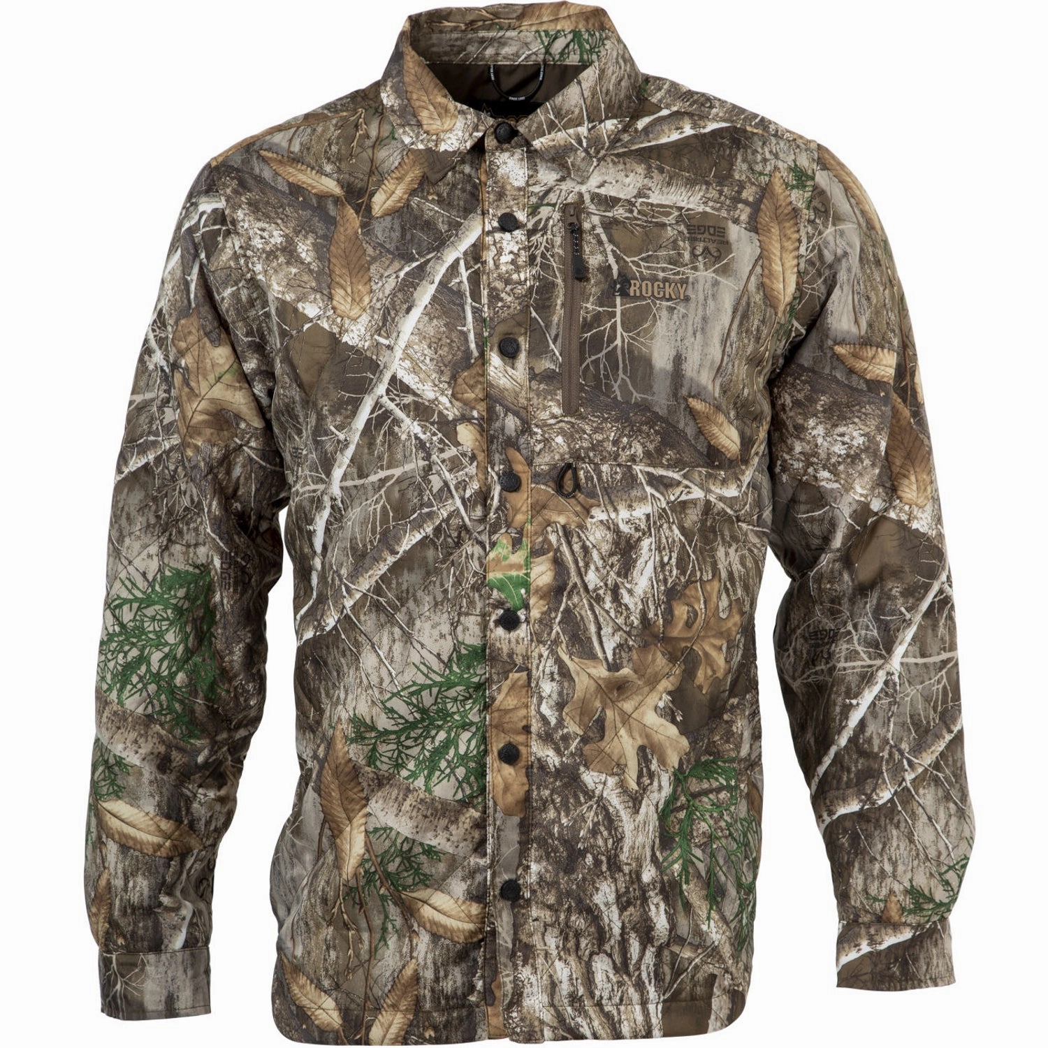 Reinforced Seams Classy Detail Rocky Mens Rugged Jacket Realtree Edge Polyester L/S Shirt