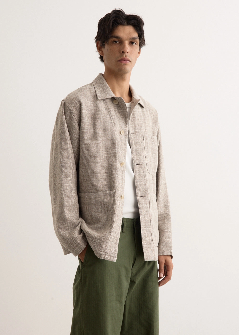 MIL Cotton Linen Chore Jacket Climate Responsive Textile