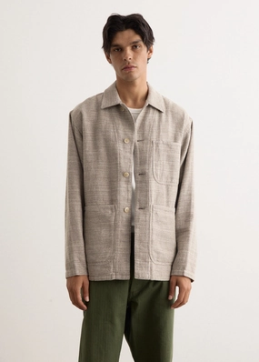 MIL Cotton Linen Chore Jacket Abrasion Resistant Surface