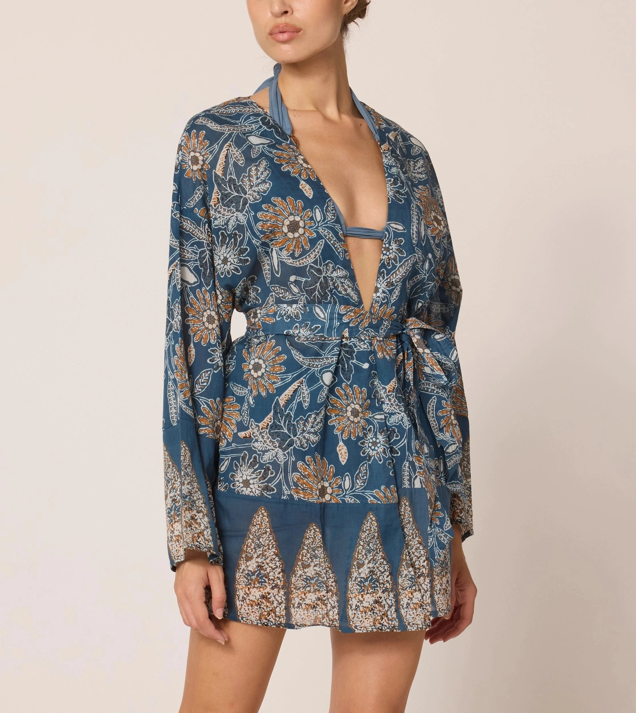 Sun-Kissed Days Textured-Surface Minerva Kimono | Magnolia