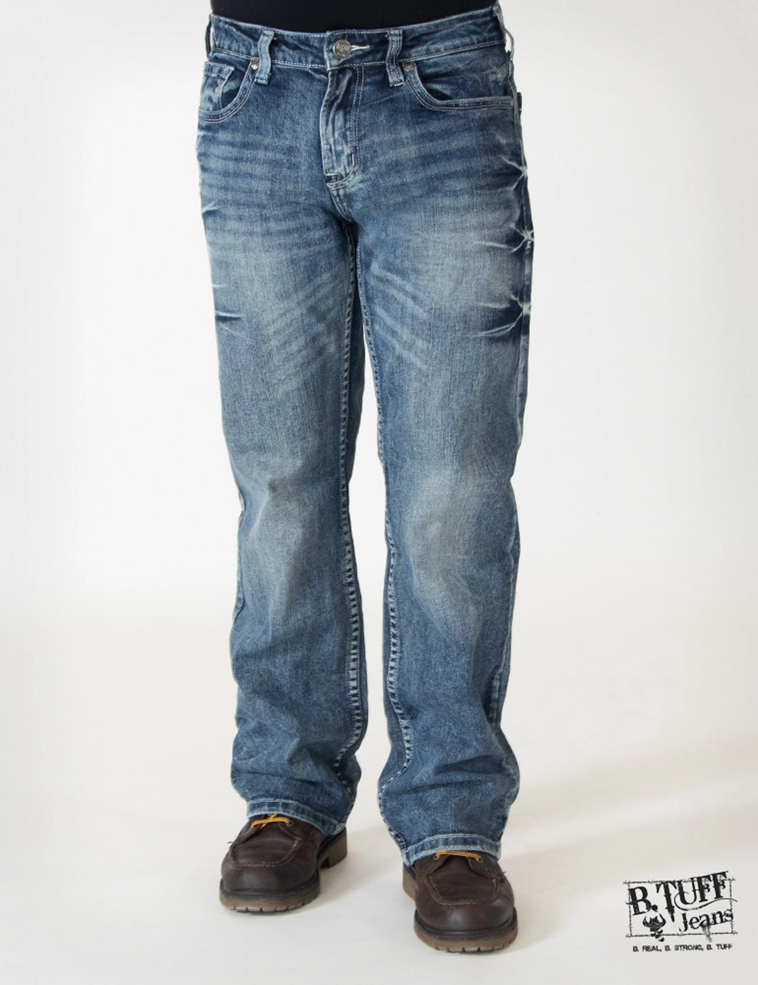 Mens Medium Wash Cotton Blend Jeans Monster Mike Couple Look Office Wear