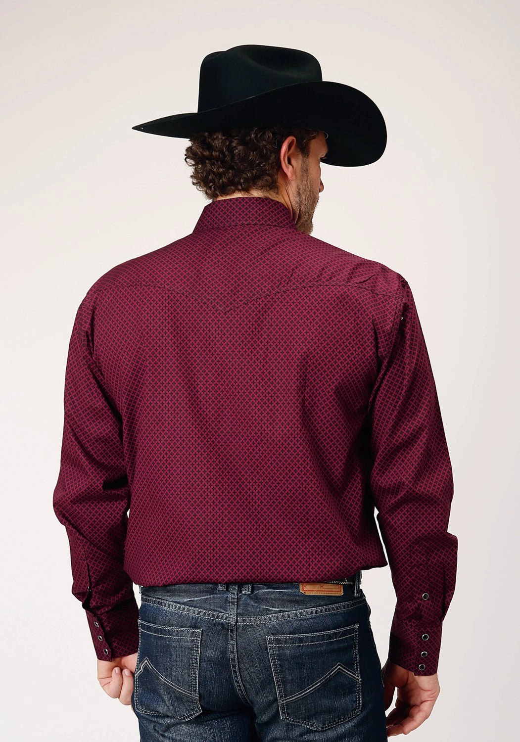 Roper Mens Four Leaf Foulard Red 100% Cotton L/S Shirt Backpacking Trip