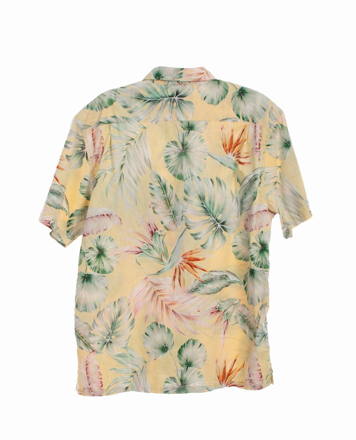Scully Mens Vibrant Floral Yellow 100% Cotton S/S Shirt Ventilated Back Panel Errand Ready