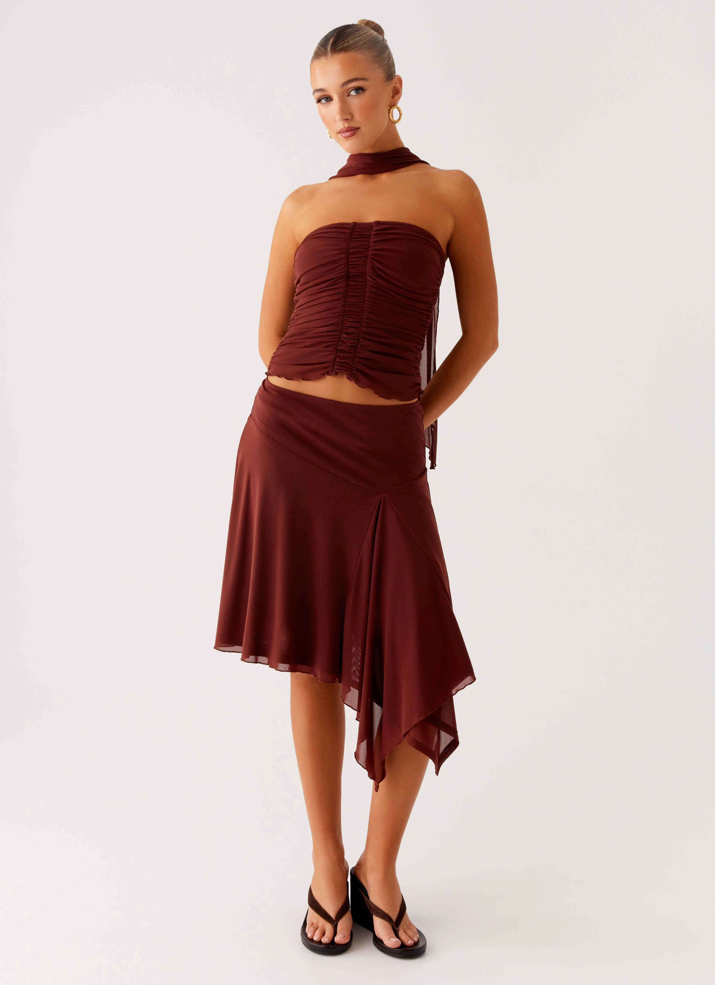 Mirage Midi Skirt - Chocolate Weekend Favorite