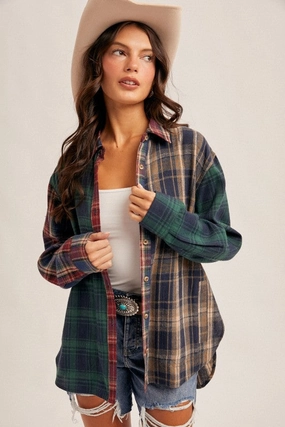 Smart Fit Miranda Mixed Plaid Button Down Shirt