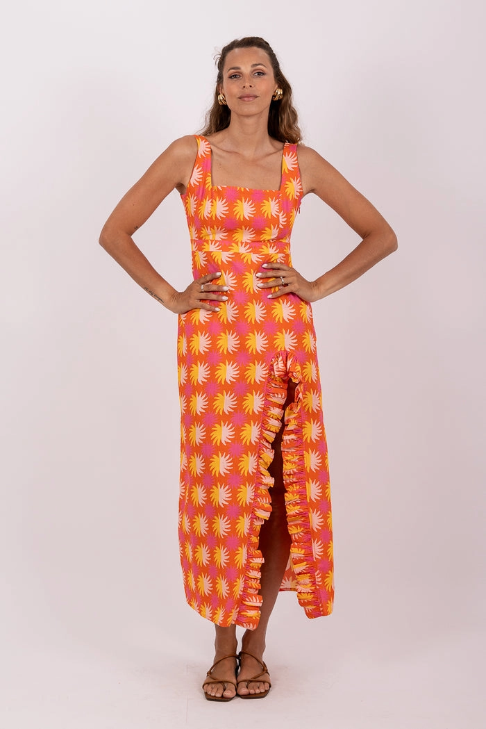 Mirette Long Dress in Yuma Print Stylish Appeal