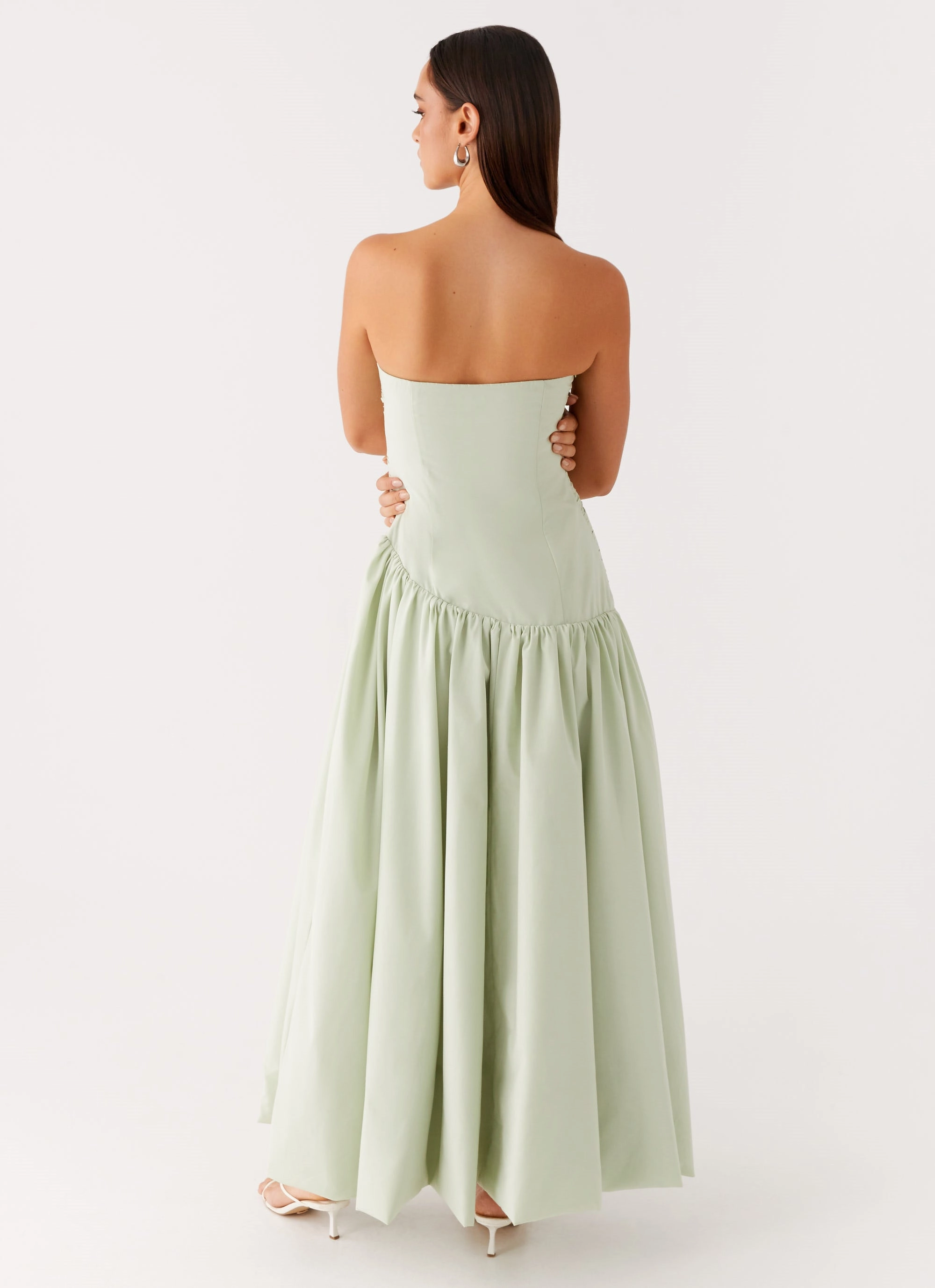 Tonal-Stitching Misa Bubble Maxi Dress - Mint