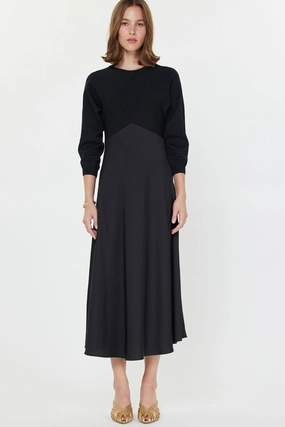 MIXED MEDIA SWEATER DRESS Gentle Stitch