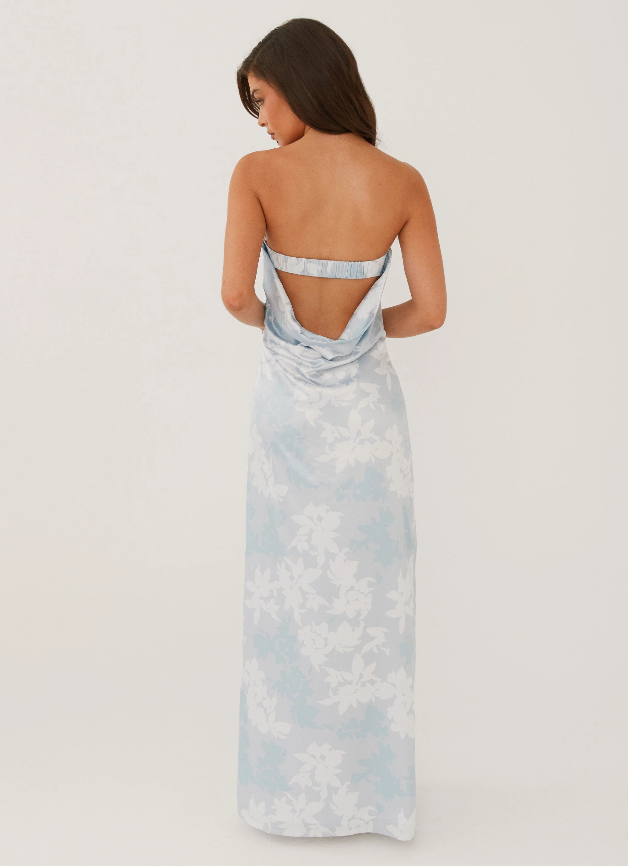 Office Glam Clean Outline Love Me More Maxi Dress - Blue Blossom