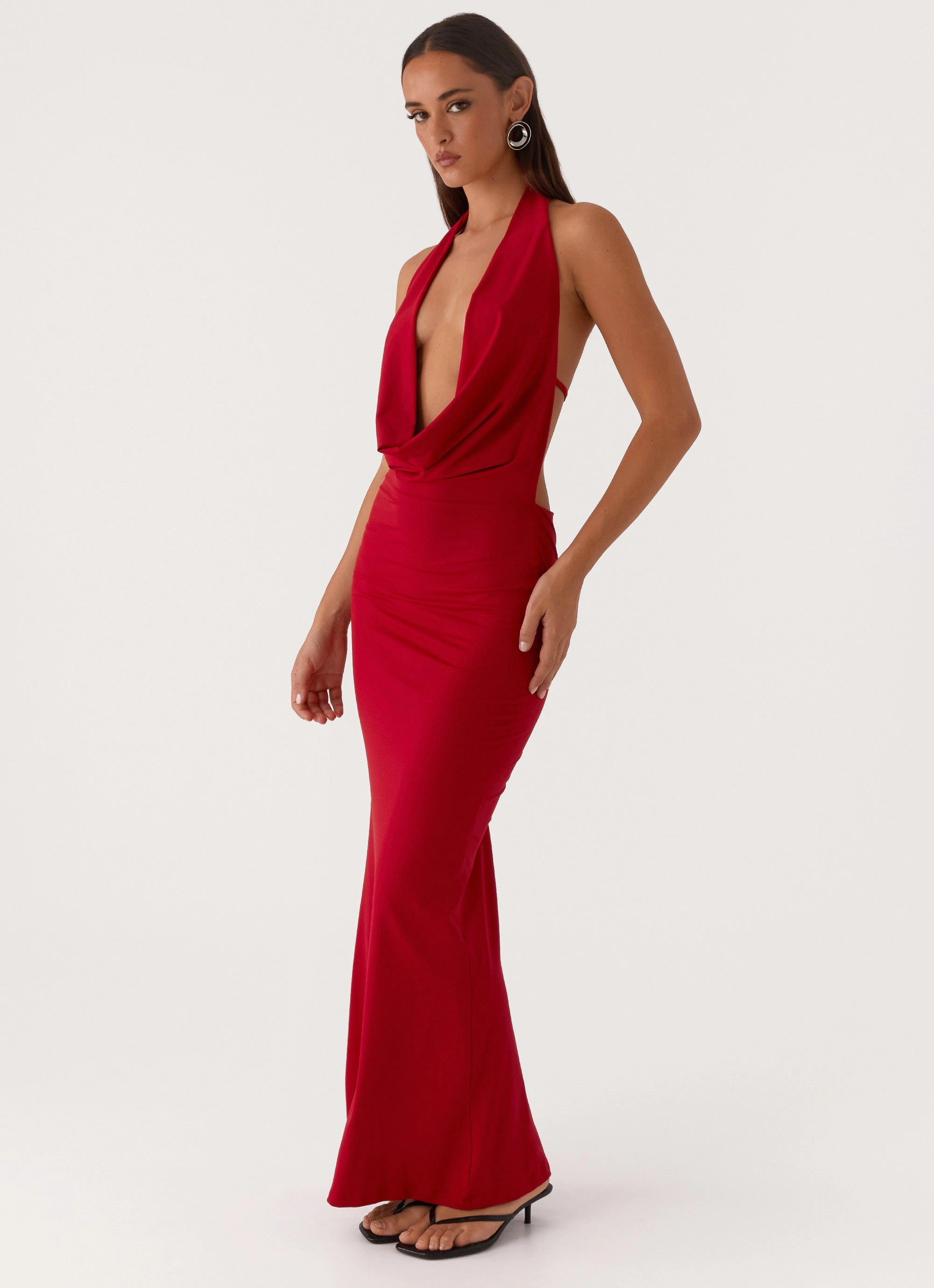 Dedicated Maxi Dress - Red Calm Shine