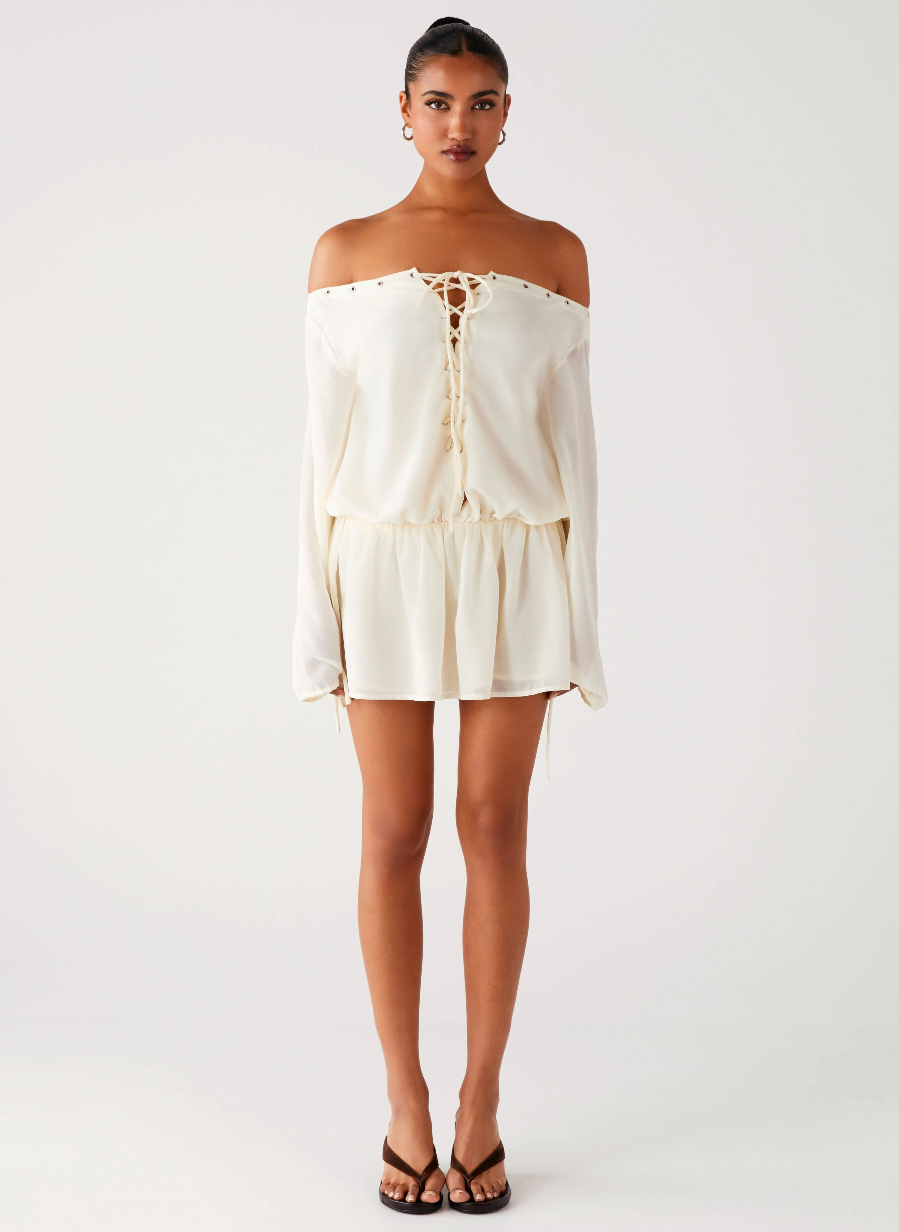 Astaria Mini Dress - Ivory Timeless Look Confident Touch