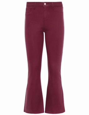 L'AGENCE Kendra High Rise Cropped Coated Jeans In Dark Port Comfy Home Comfort Weekend Getaway