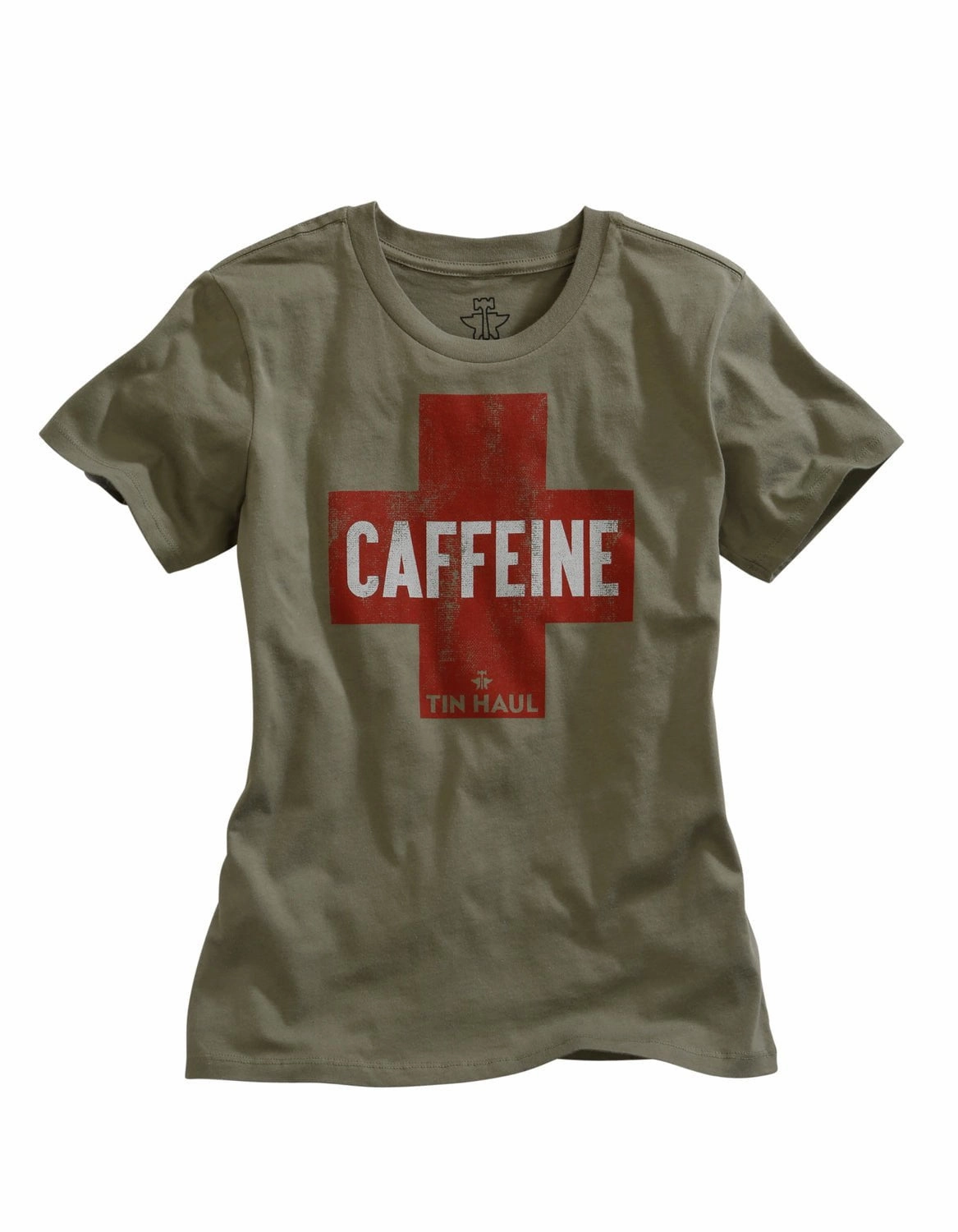 Seasonal Collection Statement Maker Tin Haul Womens Grey 100% Cotton Need Caffeine S/S T-Shirt