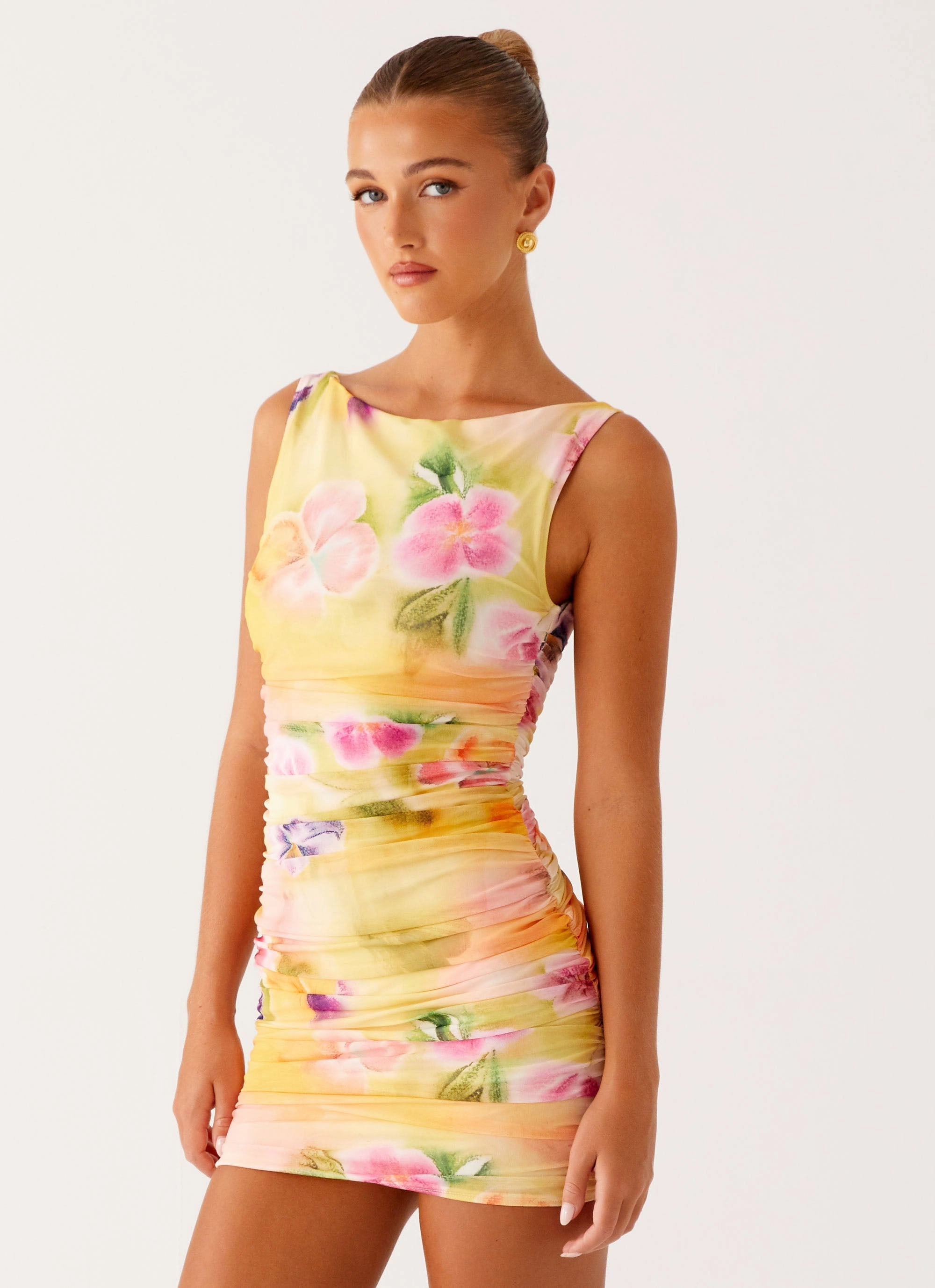 Office Mood Yennifer Mini Dress - Sunburst Floral