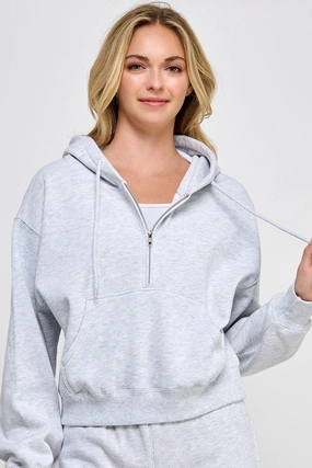 Panama Basic Fleece Half Zip Up Hoodie Comfortable Look Adjustable drawstring