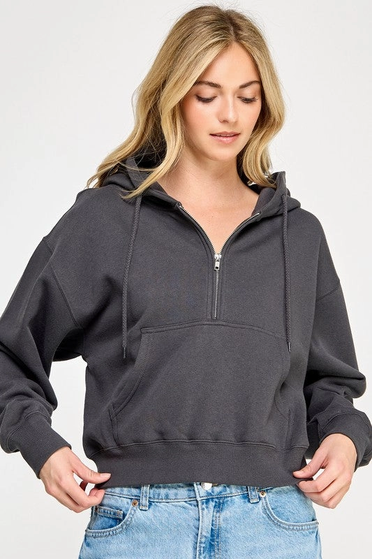 Panama Basic Fleece Half Zip Up Hoodie Fade Resistant Textiles