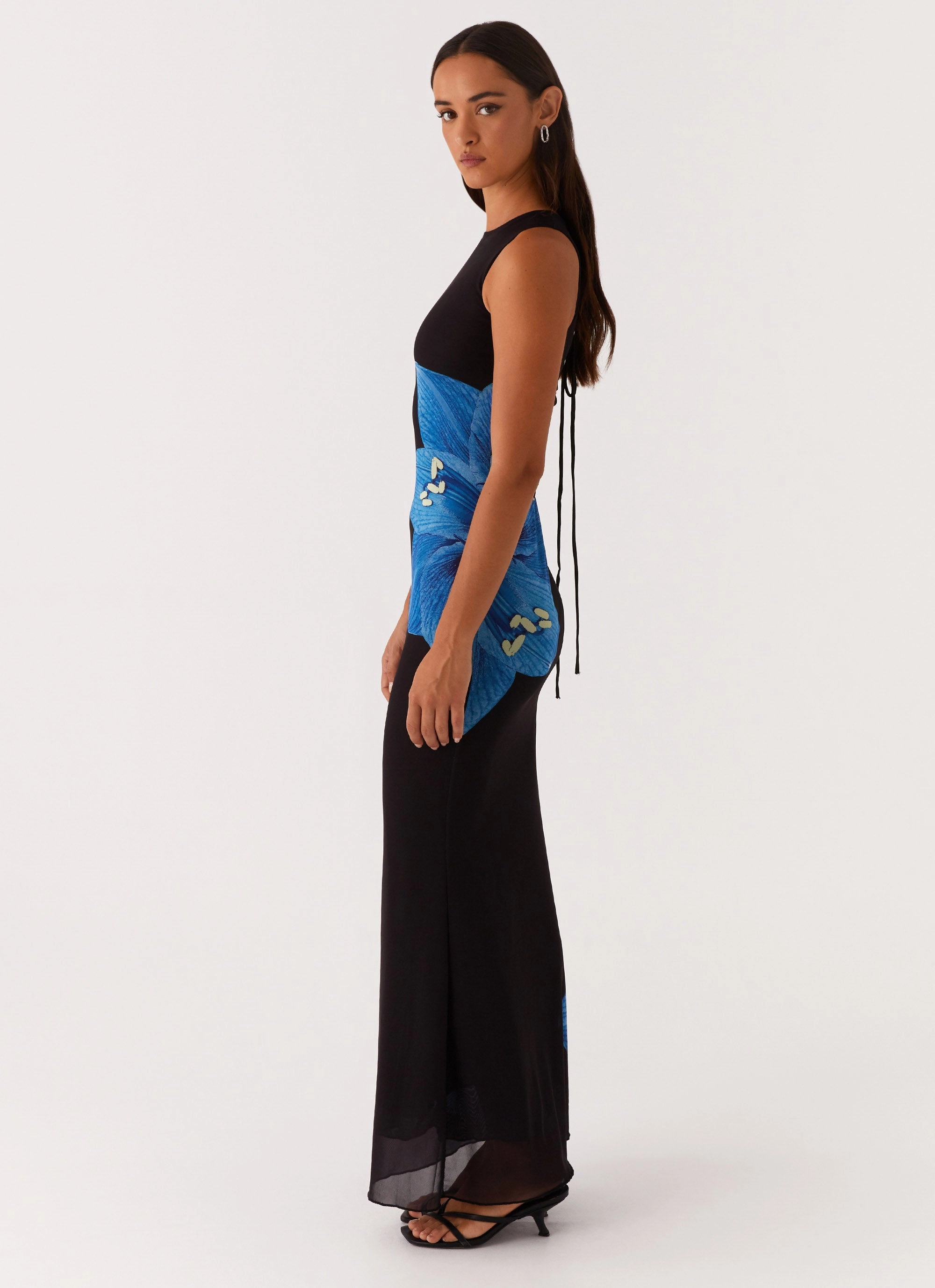 Manhattan Nights Maxi Dress - Black Polished Cut