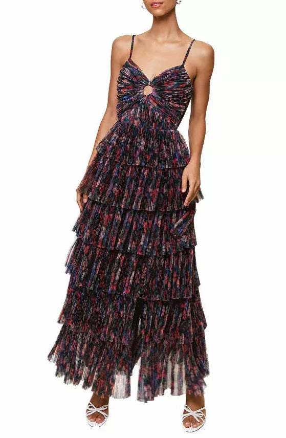 Light Attitude Rosey Gown in Navy Tropical Garden